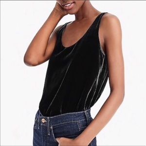 J Crew Black Velvet Tank Size 6 NWT